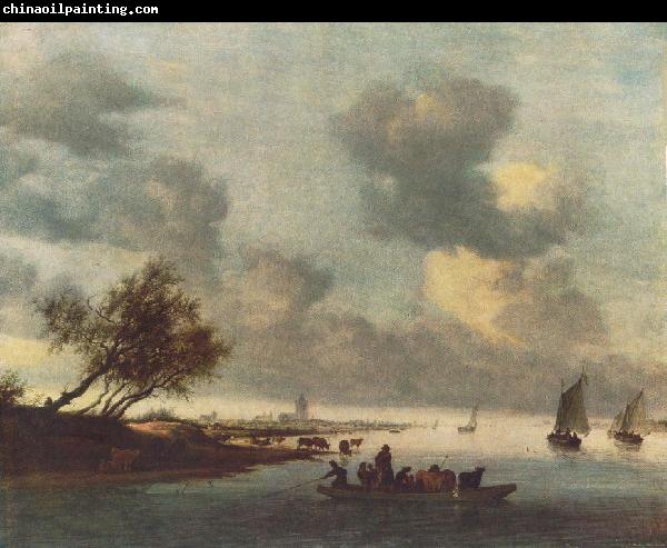 RUYSDAEL, Salomon van A Ferry Boat near Arnheim sg