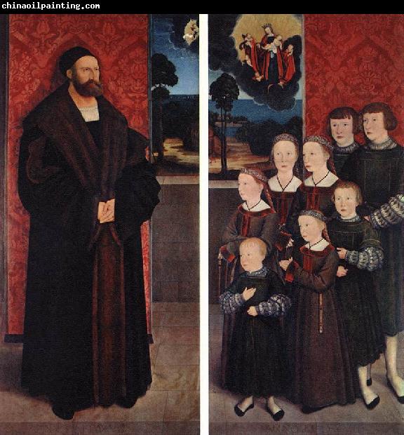 STRIGEL, Bernhard Portrait of Conrad Rehlinger and his Children ar