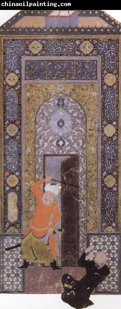 Bihzad The Gatekeeper denies entrance by one unworthy of the garden