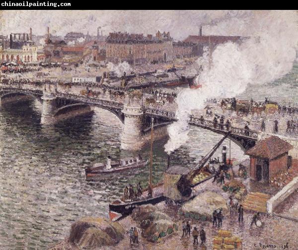 Camille Pissarro Pont Boieldieu in Rouen,damp weather