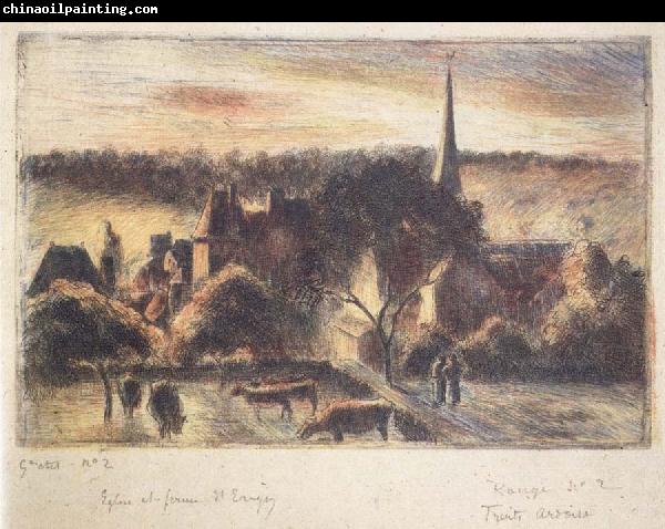 Camille Pissarro Church and farm at Eragny-sur-Epte