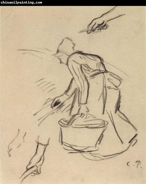 Camille Pissarro Woman carrying a basket