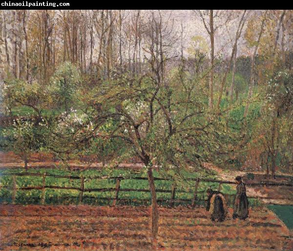 Camille Pissarro Springtime,grey weather,Eragny