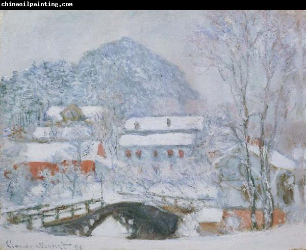 Claude Monet Sandviken Village in the Snow