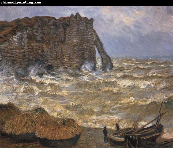 Claude Monet The Cliff at Etretat after a Storm