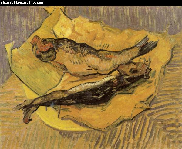 Claude Monet Bloaters on a Piece of Yellow Paper