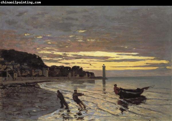 Claude Monet Towing of a Boat at Honfleur