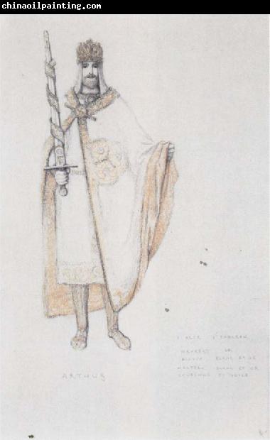 Fernand Khnopff Costume Drawing for Le Roi Arthus Arthus