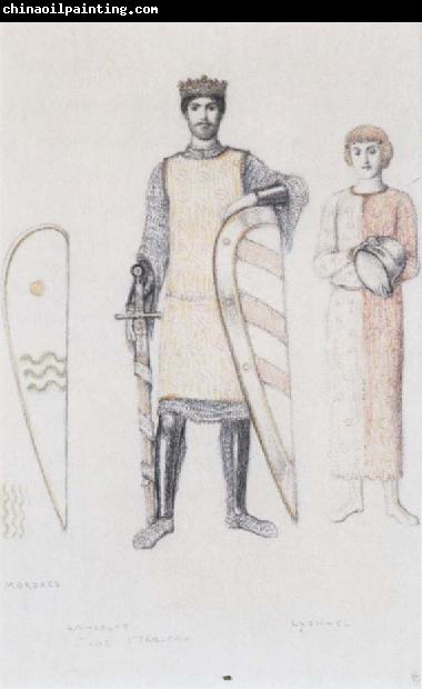 Fernand Khnopff Costume Drawing for Le Roi Arthus Mordred Lancelot and Lyonnel