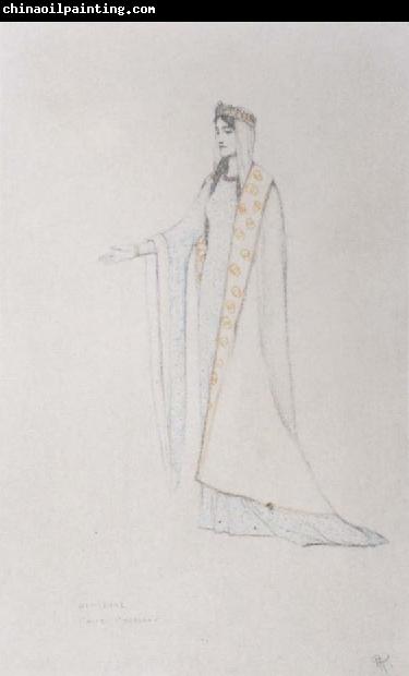 Fernand Khnopff Costume Drawing For Le Roi Arthus Genievre