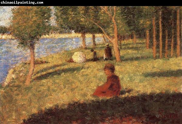 Georges Seurat The Person sat on the Lawn