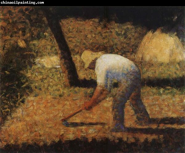 Georges Seurat The Peasant Hoe Soil