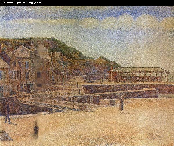 Georges Seurat The Bridge of Port en bessin and Seawall