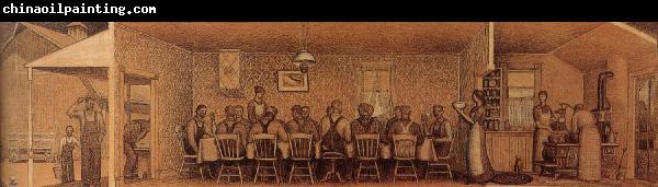 Grant Wood The Thresher-s supper