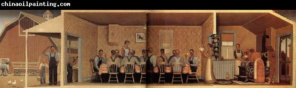 Grant Wood The Thresher-s supper