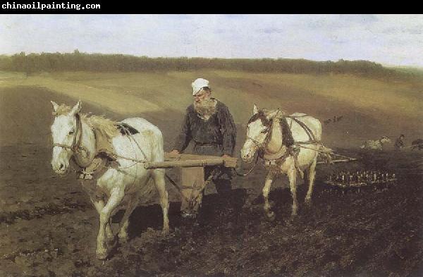 Ilya Repin A Ploughman,Leo Tolstoy Ploughing