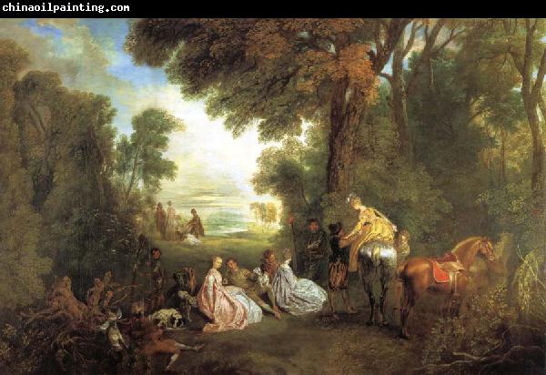 Jean-Antoine Watteau The Halt During the Chase