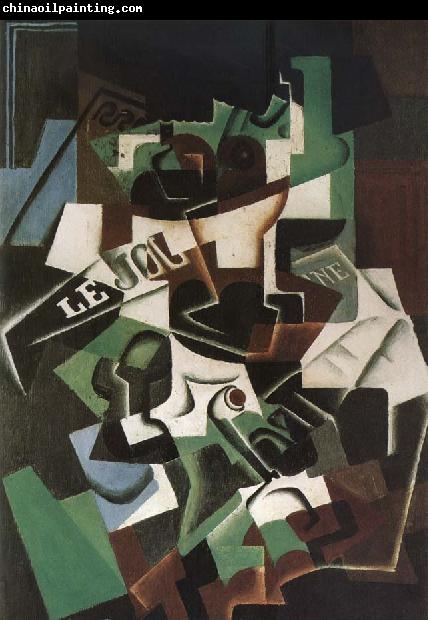 Juan Gris Fruit dish pipo and newspaper