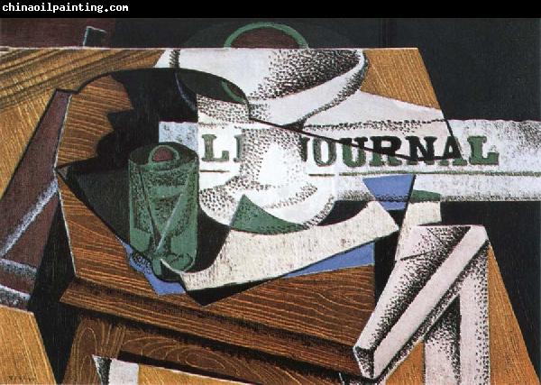 Juan Gris Fruit dish book and newspaper