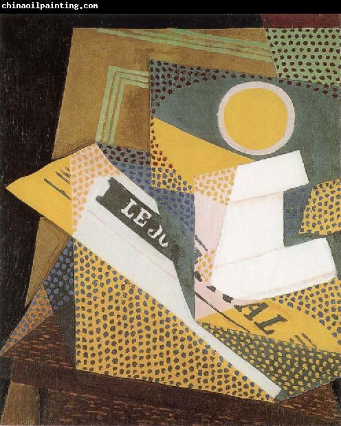 Juan Gris Newpaper and Fruit dish