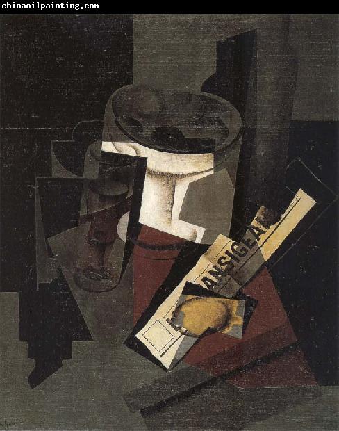 Juan Gris The still life having newspaper