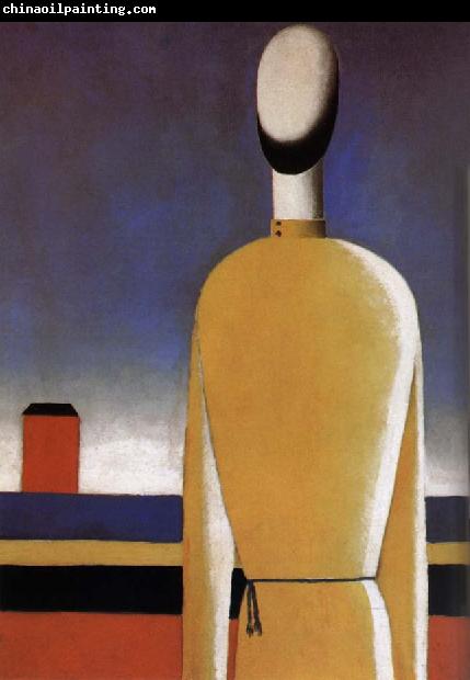 Kasimir Malevich The Half-length wear a yellow shirt