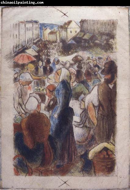 Camille Pissarro Market at Gisors rue Cappeville