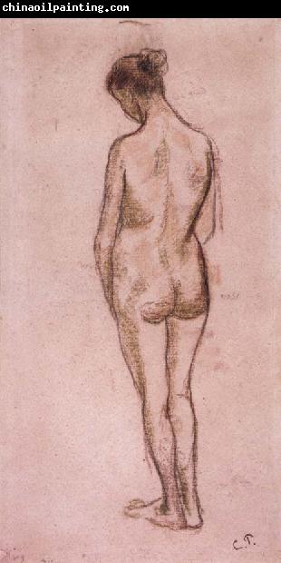 Camille Pissarro Full-length standing nude of a woman from behind