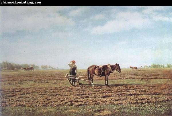 Mikhail Klodt In the Ploughed Field