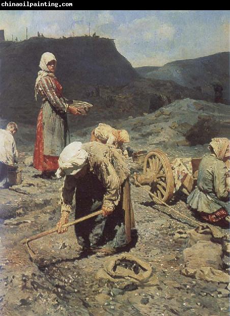 Nikolai Kasatkin Poor People Collecting Coal in an Abandoned Pit