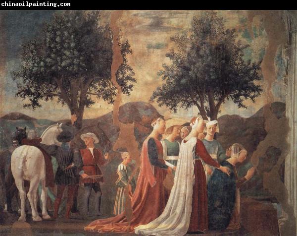 Piero della Francesca Die Konigin von Saba betet das Kreuzesholz an