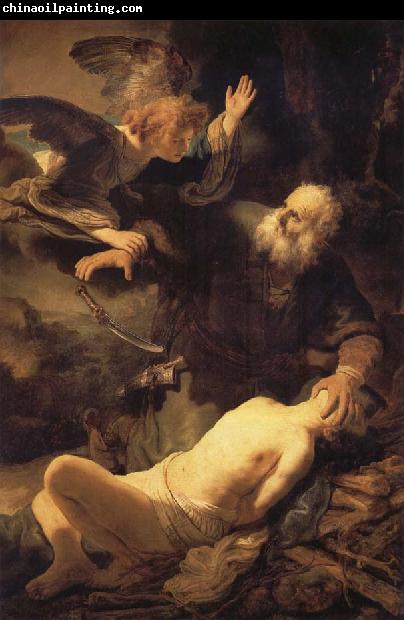 REMBRANDT Harmenszoon van Rijn The Angel stopping Abraham from sacrificing Isaac to God