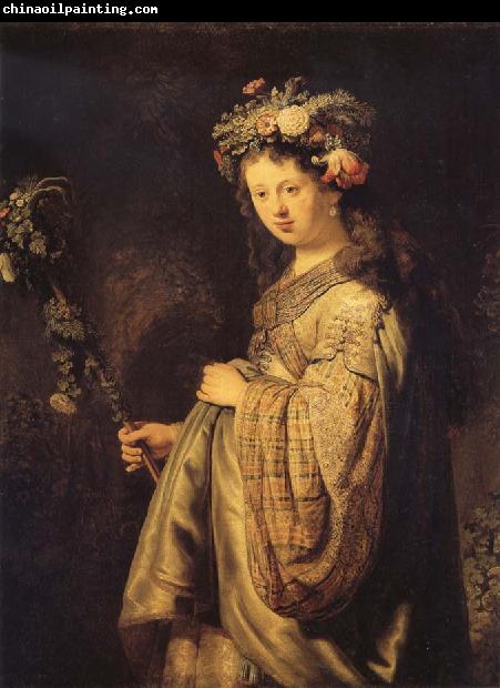 REMBRANDT Harmenszoon van Rijn Saskla in Arcadian Costume