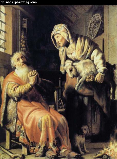 REMBRANDT Harmenszoon van Rijn Tobit Accuses Anna of Stealing the Kid