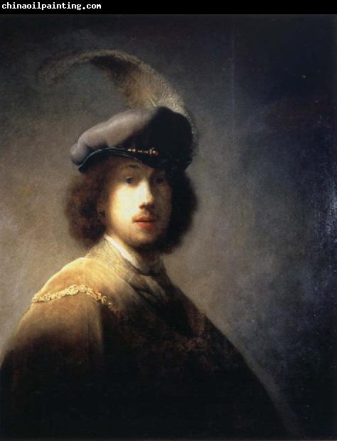 REMBRANDT Harmenszoon van Rijn Self-Portrait with Plumed Beret