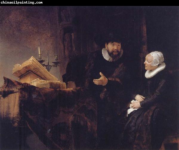 REMBRANDT Harmenszoon van Rijn Double Portrait of Cornelis Claesz.Anslo and His Wife,Aeltje Gerritsdr Schouten