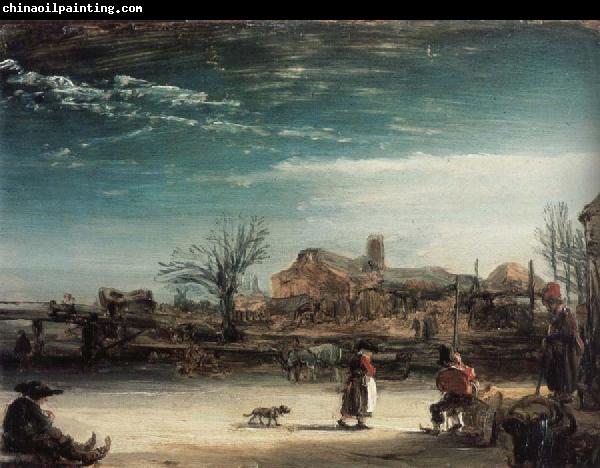 REMBRANDT Harmenszoon van Rijn Winter Landscape