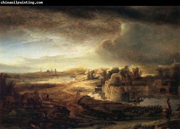 REMBRANDT Harmenszoon van Rijn Landscape with a Coach