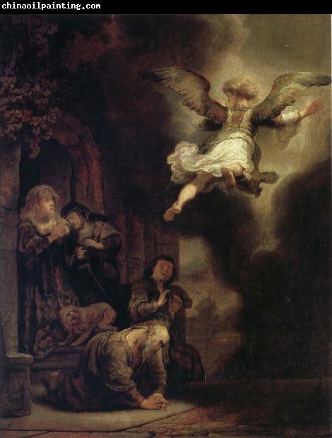 REMBRANDT Harmenszoon van Rijn The Archangel Raphael Taking Leave of the Tobit Family