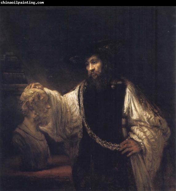 REMBRANDT Harmenszoon van Rijn Aristotle Contemplation a Bust of Homer