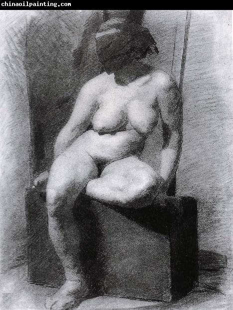 Thomas Eakins The Veiled Nude-s sitting Position