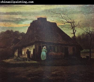 Vincent Van Gogh Cottage at Nightfall (nn04)