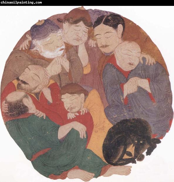 unknow artist The Seven Sleepers in the cave of Ephesus with their dog