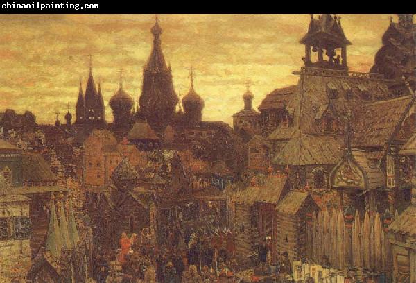 unknow artist The Old Moscow a street in Kitai-Gorod in the 17th century