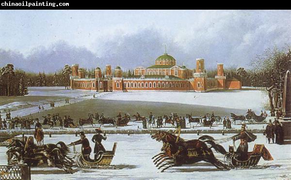 unknow artist Sleigh Races in the Petrovsky Park