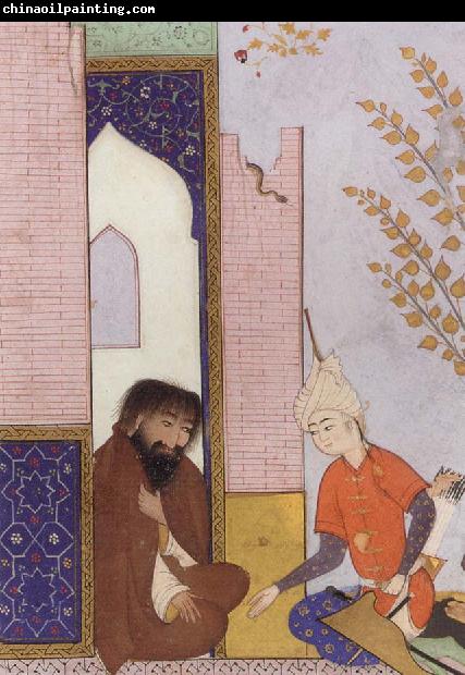 unknow artist Sultan Muhmud of Ghazni depicted as a young Safavid prince visiting a hermit