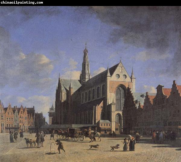 BERCKHEYDE, Gerrit Adriaensz. The Market Place and the Grote Kerk at Haarlem