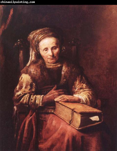 Carel Van der Pluym Old woman with a book