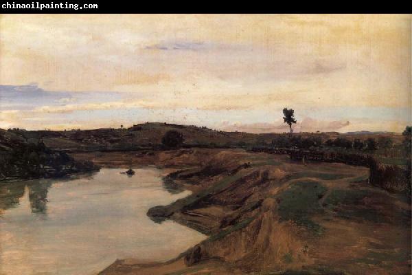 Corot Camille The walk of Poussin Campina of Rome