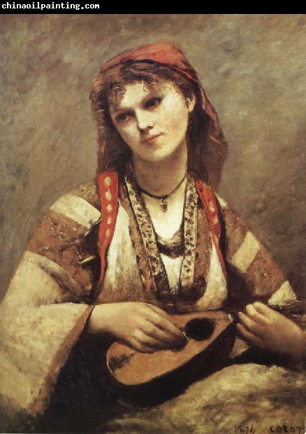 Corot Camille Christine Nilson or Bohemia with Mandolin